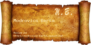 Modrovics Berta névjegykártya